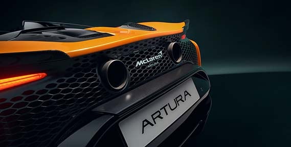 Rear exhaust system of the McLaren Artura Spider